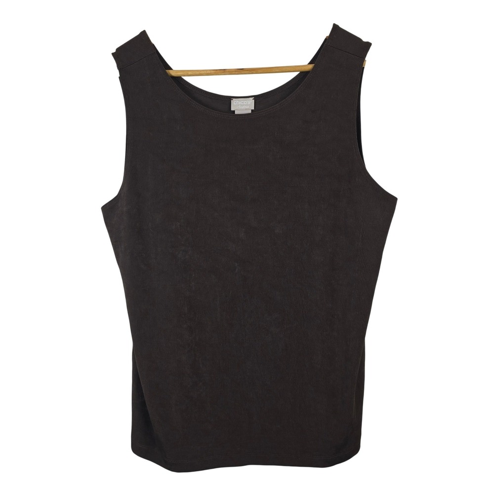 Chicos Travelers Reversible Tank Top Cocoa Bean Brown Size 3 US 16/18 NEW